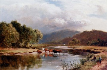 ブルック川の流れ Painting - ポンウェイ トレフュー 北ウェールズの風景 シドニー リチャード パーシー ストリーム